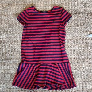 Polo by Ralph Lauren Red and Blue Fit and Flare Dress